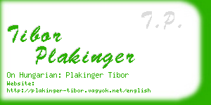 tibor plakinger business card